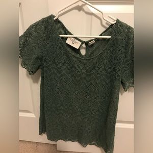 Dark Green Lace H&M Top